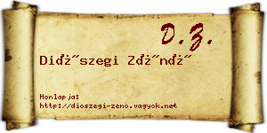 Diószegi Zénó névjegykártya